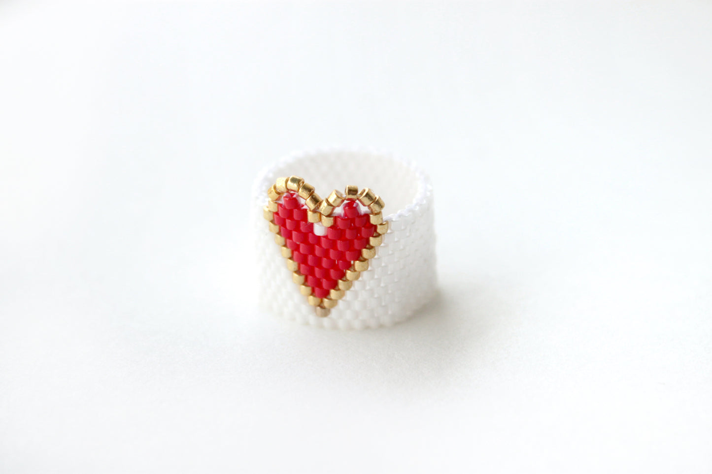 Anello Cuore in perline